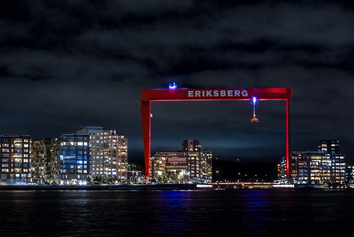 2024 11 28 Göteborg Eriksberg Kvällsbild Bockkranen Eriksbergskranen ---- FOTO : JOACHIM NYWALL KOD 0708840825_1 COPYRIGHT JOACHIM NYWALL ***BETALBILD*** Redovisas till NYWALL MEDIA AB Villa Strömsvik 461 59 Trollhättan Prislista enl BLF , om inget annat avtalas.